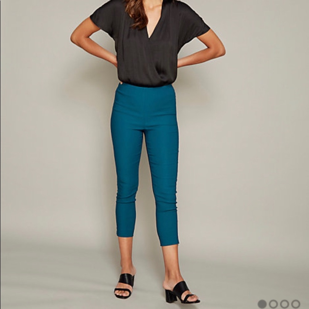 Le Chateau Tech Stretch Teal Skinny Leg Pant US 1